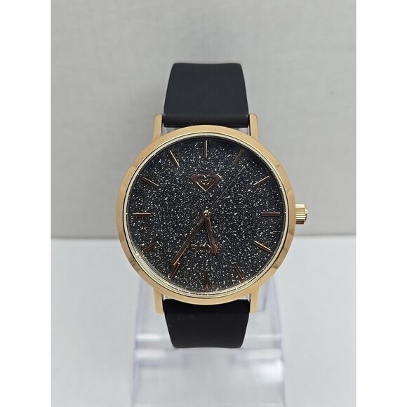 Roxy The Royal Womens Quartz Watch Black Glitter Dial Rose Gold Tone New Battery main image 10
